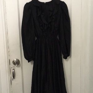 Vintage black ruffle dress.